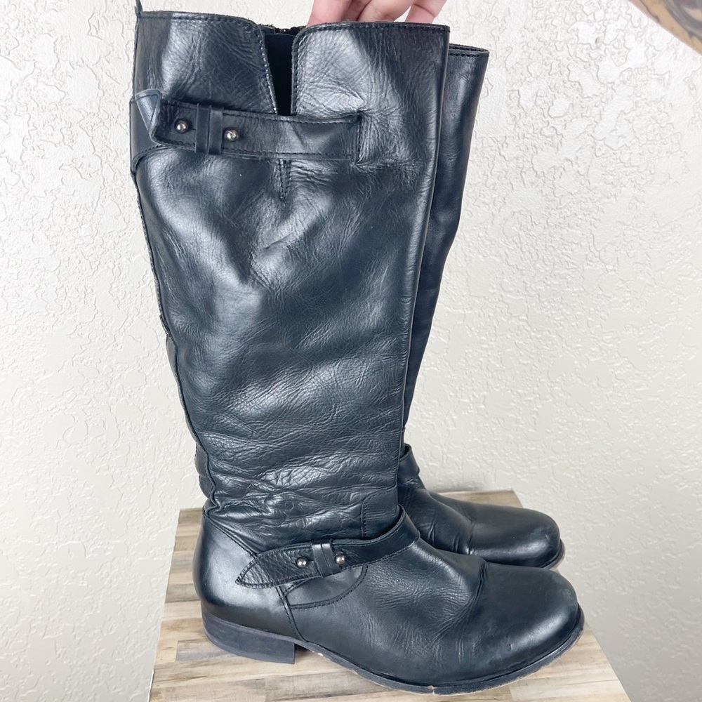 Bertie Black leather riding boots